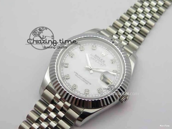 MiroTime 0514 EasyCare DateJust II 41mm BP Maker Best Edition White MOP Diamonds Dial On New Version Jubilee Bracelet A 3625